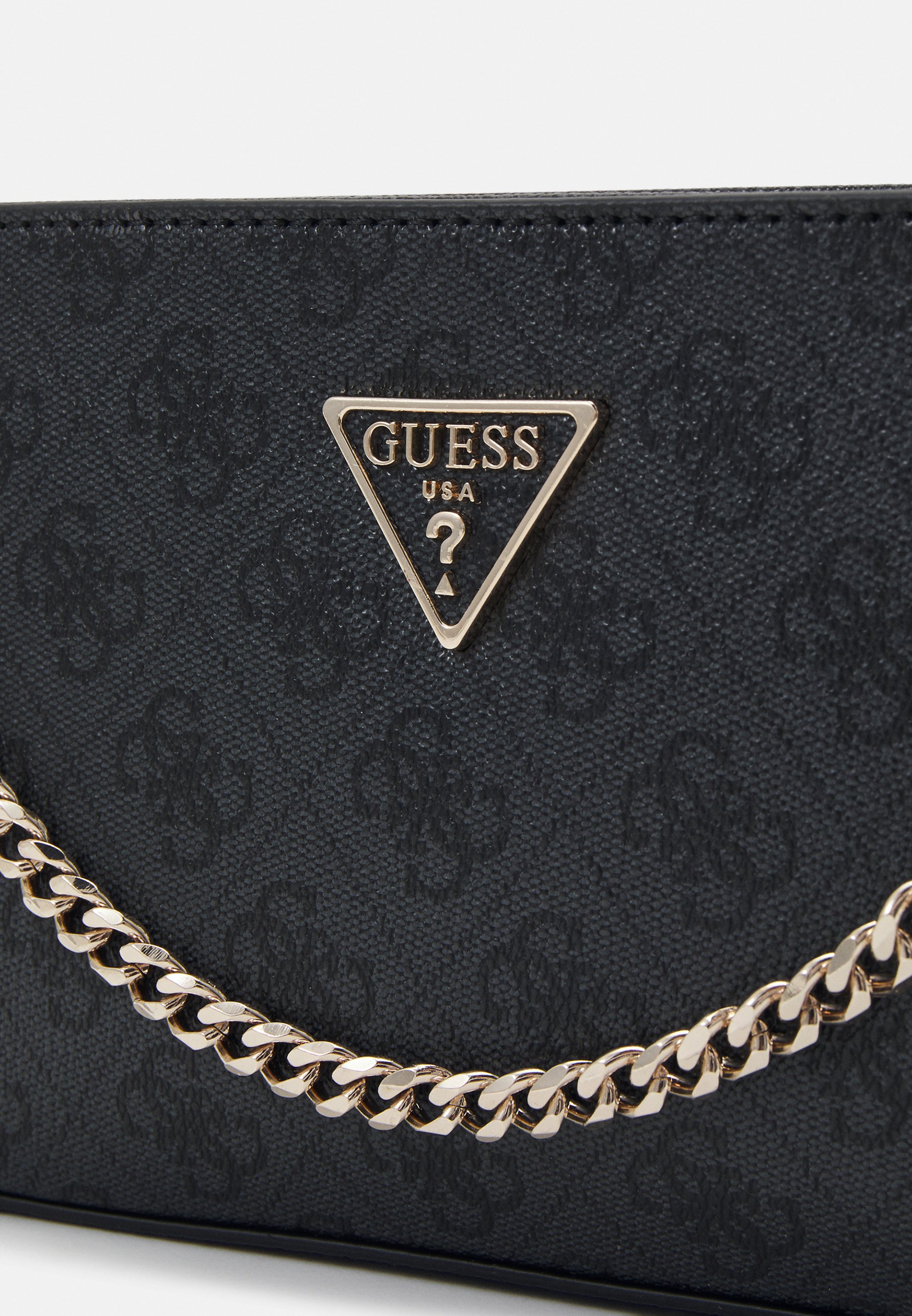 Guess NOELLE MINI TOP ZIP SHOULDER - Geantă de mână - coal/gri