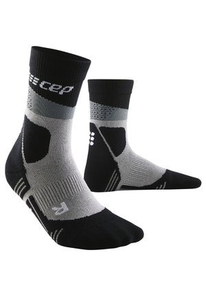 COMPRESSION HIKING MAX CUSHION MID CUT - MADE IN GERMANY - Sportsocken - grey black