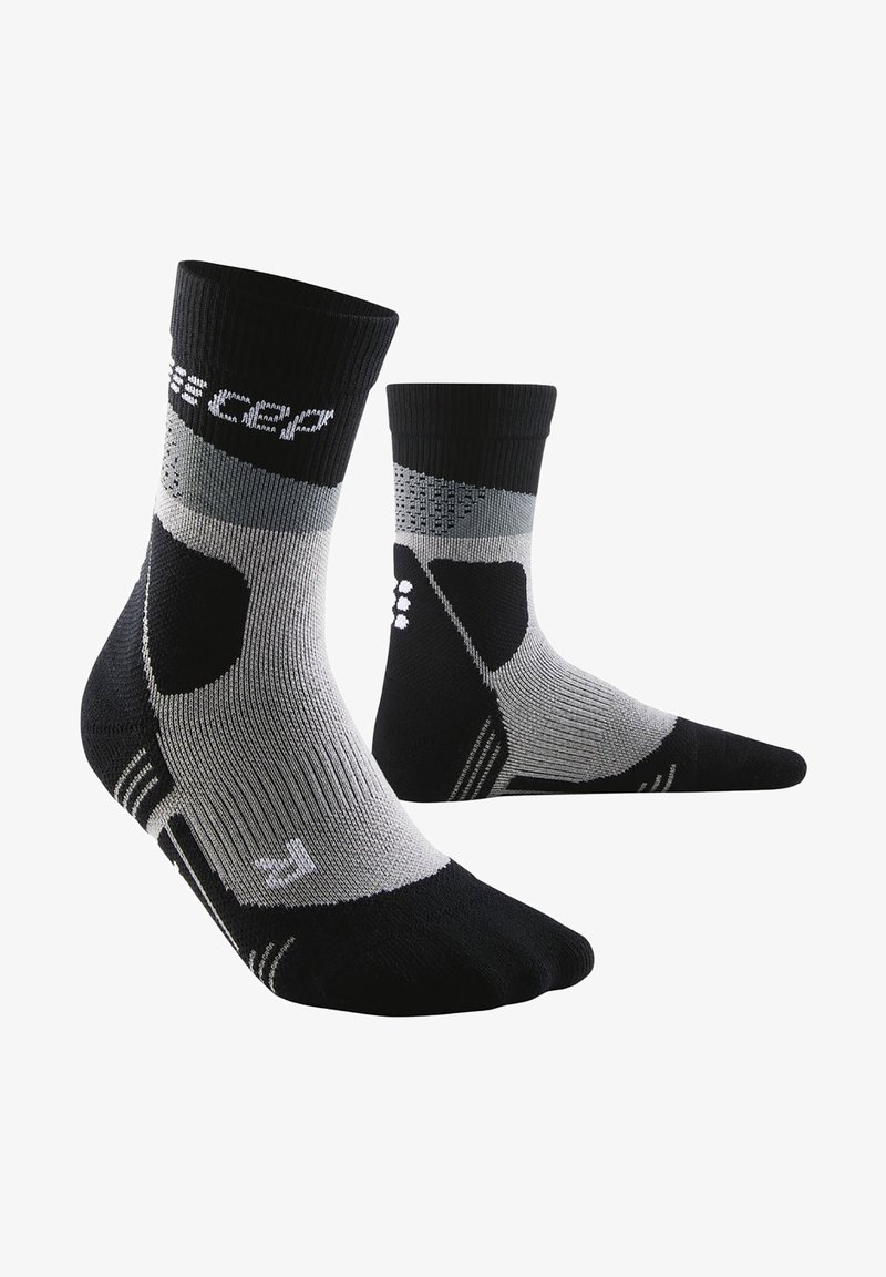 CEP COMPRESSION HIKING MAX CUSHION MID CUT - MADE IN GERMANY - Sports socks - grey black