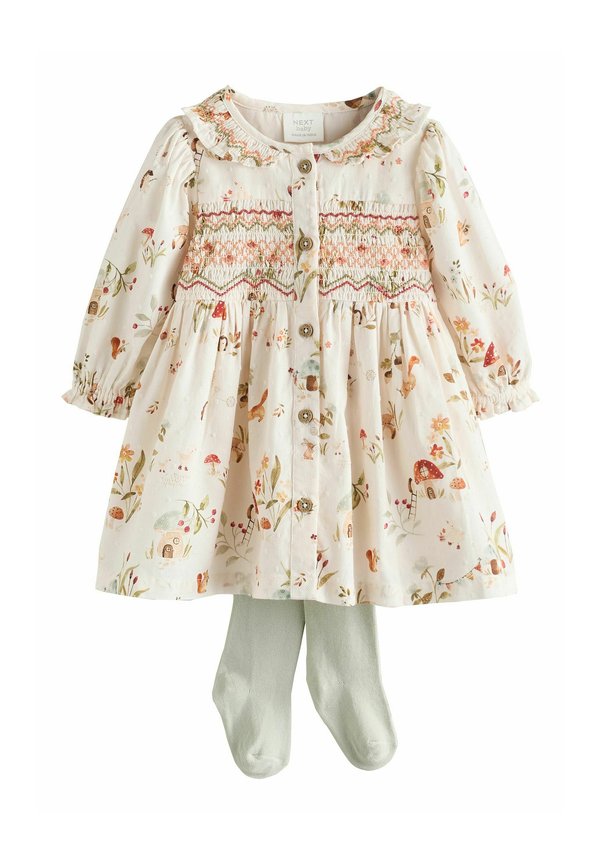 REGULAR FIT - COLLAR SET - Blusenkleid - cream floral print character