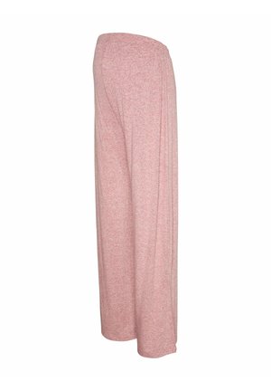 Gaismi rozā, plataji bikses ar plašām kāju daļām, izgatavotas no mīksta, reljefa auduma. Tām ir augsta elastīga josta un brīvs griezums ērtībai.