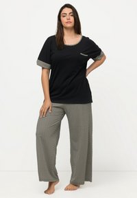 Ulla Popken BRODERIE ANGLAISE DETAIL SET - Conjunto De Pijama - Earth