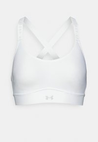 Under Armour INFINITY MID COVERED - Vidēja atbalsta sporta krūšturis - white/halo gray