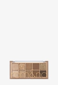 Lidschattenpalette mit zehn Farbtönen in Beige-, Bronze- und Brauntönen. Enthält drei Glitzerfinishes und strukturierte matte Farben. Klarsichtcase.