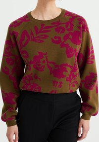 WE Fashion Stickad tröja - olive