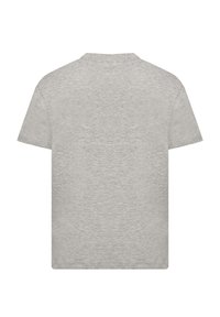 Light gray short-sleeve t-shirt in a soft, textured fabric. Classic crew neck design with a straight cut at the hem. No visible graphics or embellishments.