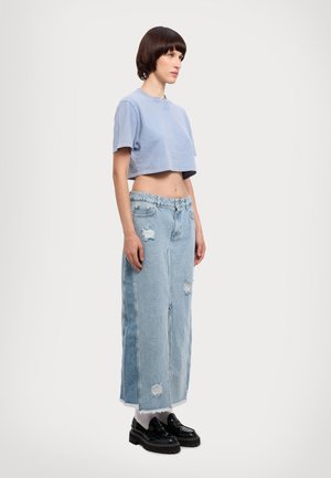 LOUISA LONG SKIRT - Denim skirt - blue mix
