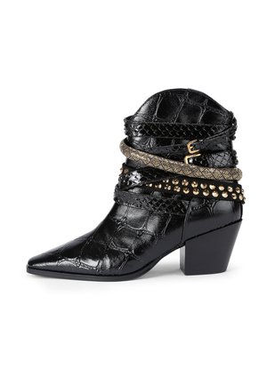 MULTI STRAP WESTERN - Stivaletti texani / biker - black
