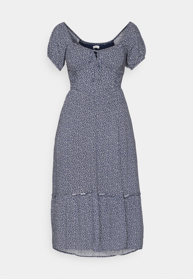 Hollister Hollister Sofia Side-Smocked Midi Dress Maxikleid