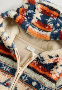 Non sélectionné, white fairisle pattern zip through