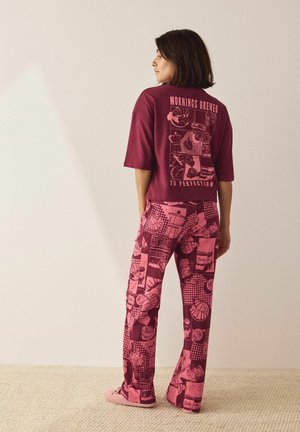 SHORT SLEEVE SET - Pyjamas - burgundy red