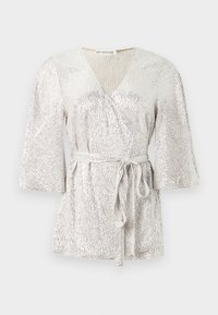 NADINE WRAP - Μπλούζα - pale mushroom/silver-coloured