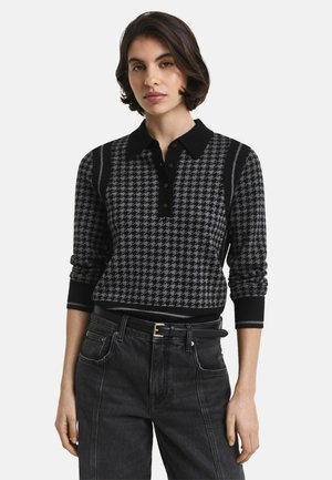 HOUNDSTOOTH JACQUARD  - Polo shirt - black