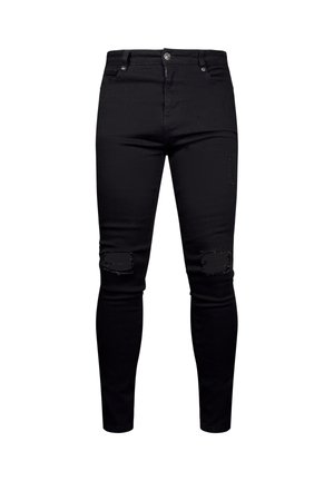 SIKSILK, DISTRESSED SKINNY FIT - Vaqueros pitillo - black