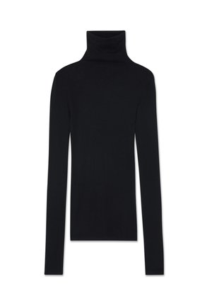 Must mustri, mis on valmistatud pehmest ja venivast kangast; omab pikki varrukasid ja tihedat, kõrget kraed.