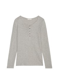 Ljushållig langærmet henley skjorte med fem små knapper ned foran og en rund halsudskæring.