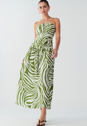 RILEY MIDI DRESS - Maksikleit - olive brush stroke