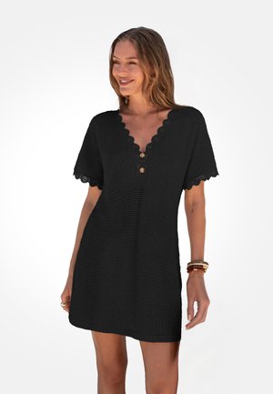 Cupshe, CHIC CROCHET COVER UP MINI DRESS - Beach accessory - black