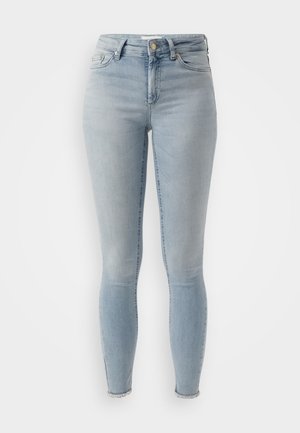 ONLBLUSH LIFE MID RAW - Skinny džíny - light blue denim