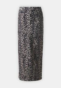 Falda lápiz de estampado de leopardo con un diseño ajustado, hecha de tela suave, que presenta una cintura alta y un corte a la altura de la rodilla.