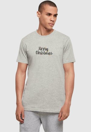MERRY CHRISTMAS LIGHTS BASIC ROUND NECK - T-shirt print - heather grey