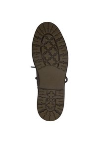 Semelle de chaussure en caoutchouc brun avec un motif de bande de roulement texturé, comportant des formes de diamants centrales et des motifs d'étoiles ; taille indiquée comme 37.