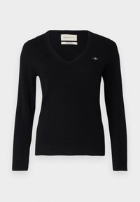 EXTRAFINE V NECK - Neule - black