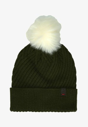 ALTAI - Beanie - dark olive/oatmeal puff