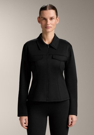 NEOPRENE-EFFECT RIBBED - Športna jakna/jopica - black