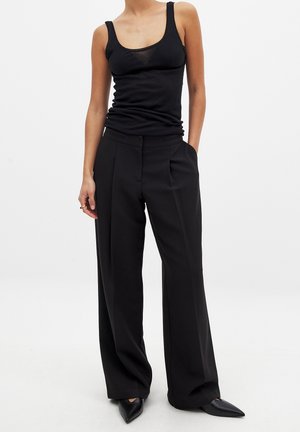 NA-KD WIDE LEG MID WAIST - Kelnės - black