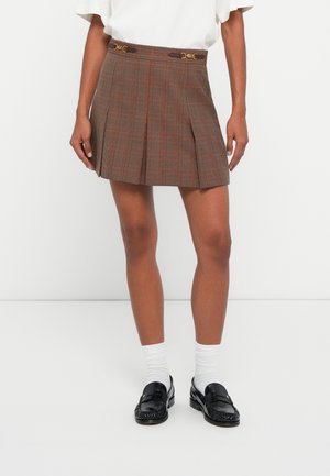 PLEATED SKIRT - Minirok - orange/pink