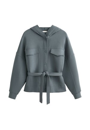 OYSHO TIE-WAIST - Leichte Jacke - dark blue