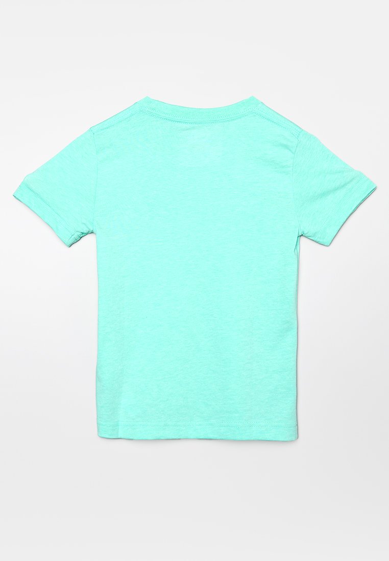 Lichtgroene katoenen t-shirt met korte mouwen, ronde hals en een gladde textuur. Kenmerkt zich door een eenvoudig ontwerp zonder patronen of accenten.