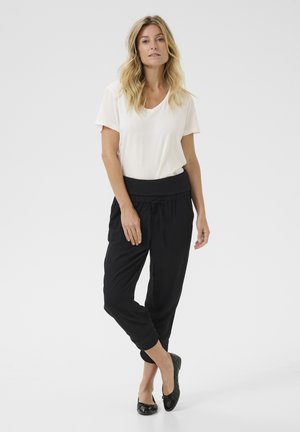 CRVENTA CROPPED - Trousers - pitch black
