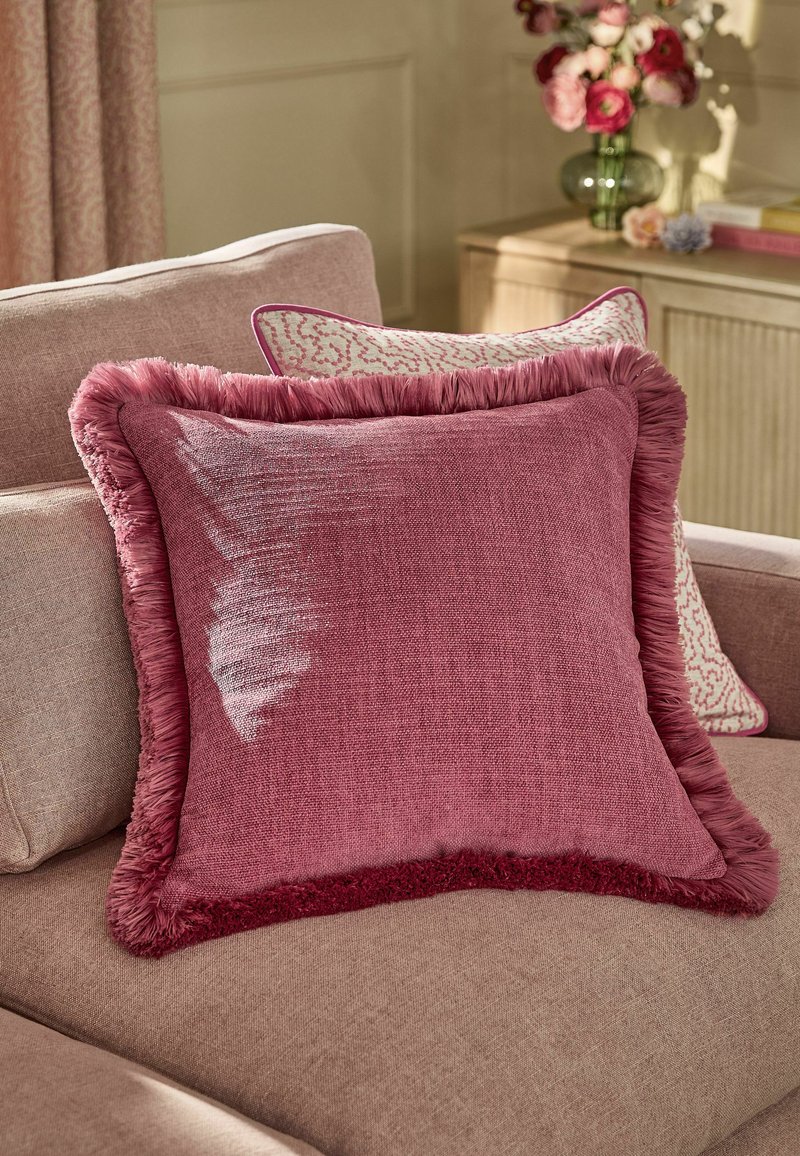Next 50X50CM CHUNKY FRINGE VELVET CHENILLE UNISEX - Dekokissen - pink