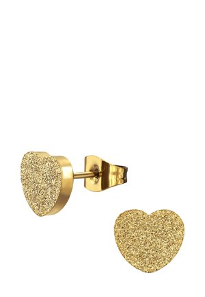 STRUKTURIERTE HERZ - Orecchini - gold-coloured