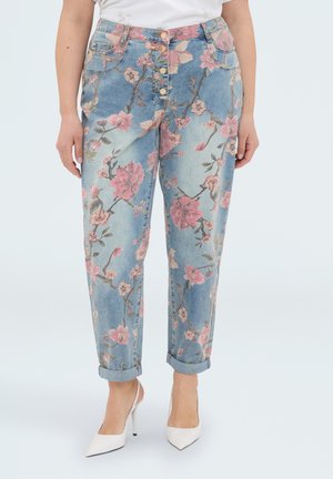 Fiorella Rubino JEANS BARRELL CON STAMPA FLOREALE - Jeans Tapered Fit - azzurro