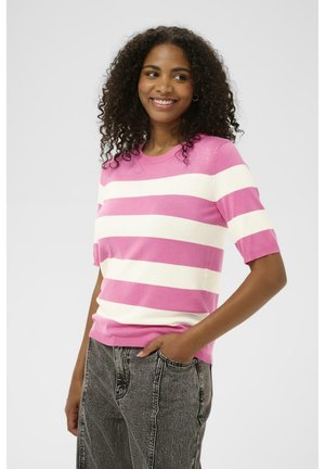 LIZZA STRIPED  - T-shirts print - pink p w chalk wide stripe