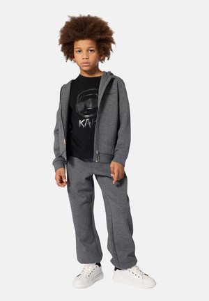 KARL LAGERFELD KIDS, SWEAT À CAPUCHE - Sweater met rits - gris fonce chine