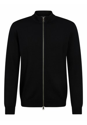 BASIC NEW MERINO ZIP - Strickjacke - black