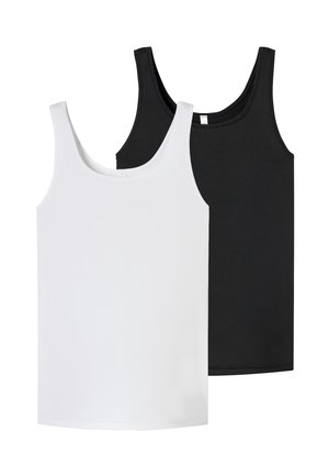 2-PACK TRÄGER - UNIQUE MICRO - Unterhemd/-shirt - schwarz weiss