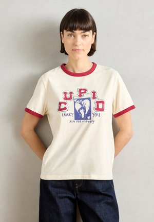 REGULAR FIT WITH CONTRAST BINDING - Μπλουζάκι με στάμπα - eggnog