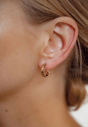 Hey Happiness BEADED BAND HOOPS - Ohrringe - rosegoldfaben