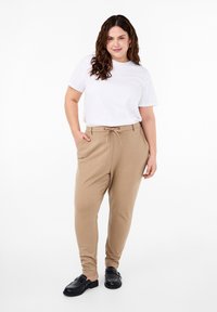 Zizzi MADDISON - Trousers - silver mink