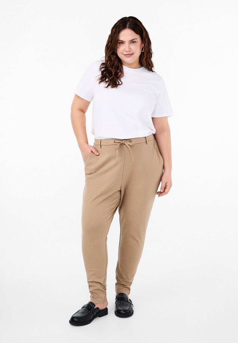 Zizzi MADDISON - Trousers - silver mink