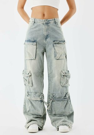 Project X Paris CARGO AMPLE - Jeans a zampa - bleu