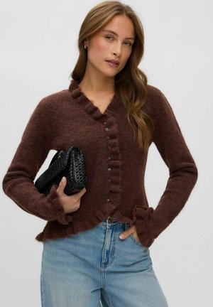 Vero Moda, CARDIGAN VMALICE KNIT CARDIGAN - Gilet - chocolate fondant