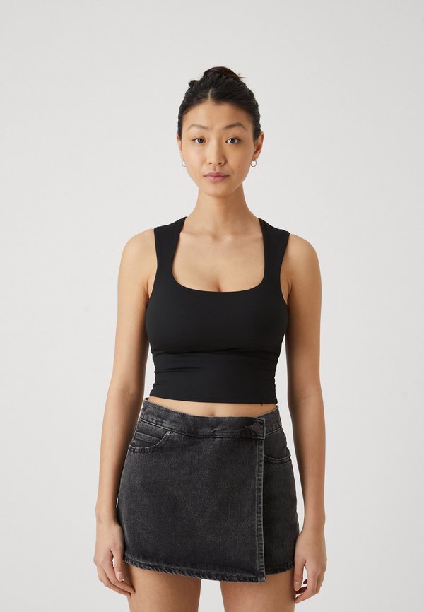 Soft Stretch Seamless Fabric Open Back Top - Top