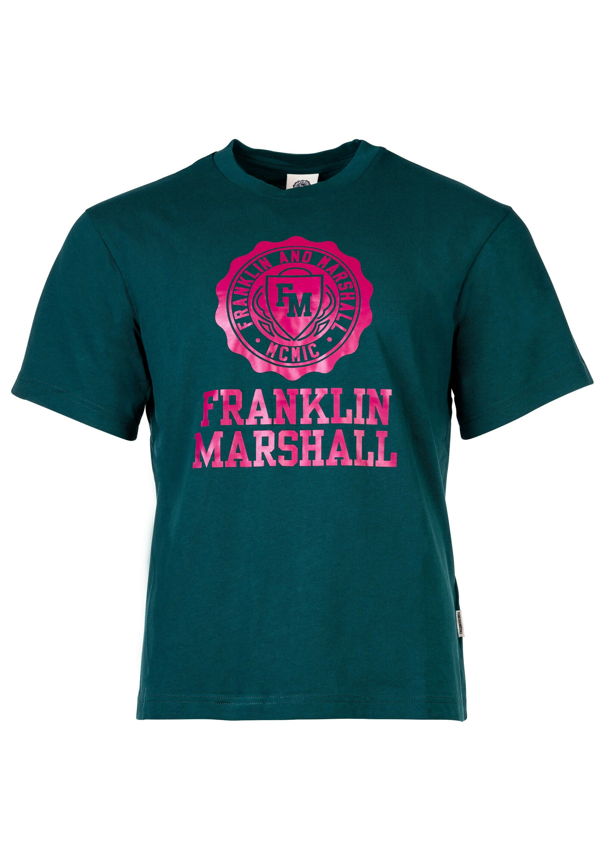Franklin \u0026 Marshall RUNDHALS, LOGODR - T-shirt print - petrol/koningsblauw  - Zalando.be