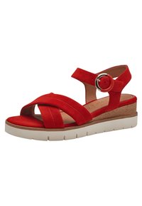 Tamaris Sandály na platformě - red